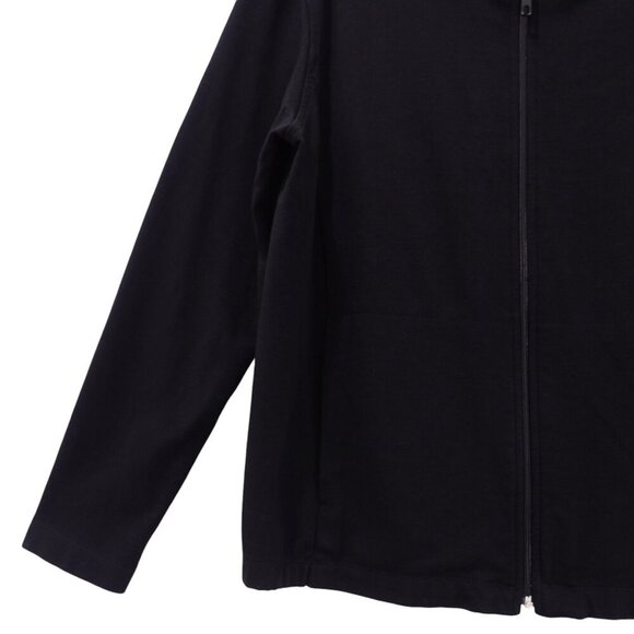 Chico's Design Sweater Sz 2 Black Tencel Blend Full Zip Mock Neck Long Sleeves - Picture 3 of 11